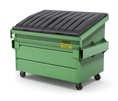 A large garbage bin, more commonly known as a dumpster because of good branding.