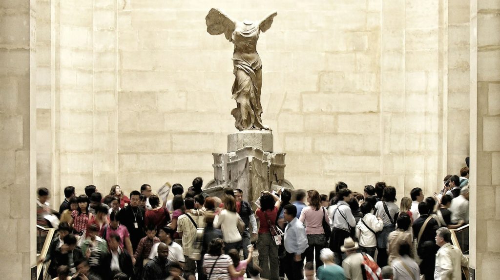 The famous statue of Nike at the Louvre Museum in Paris⁠—an example of mythology used for brands and logos.